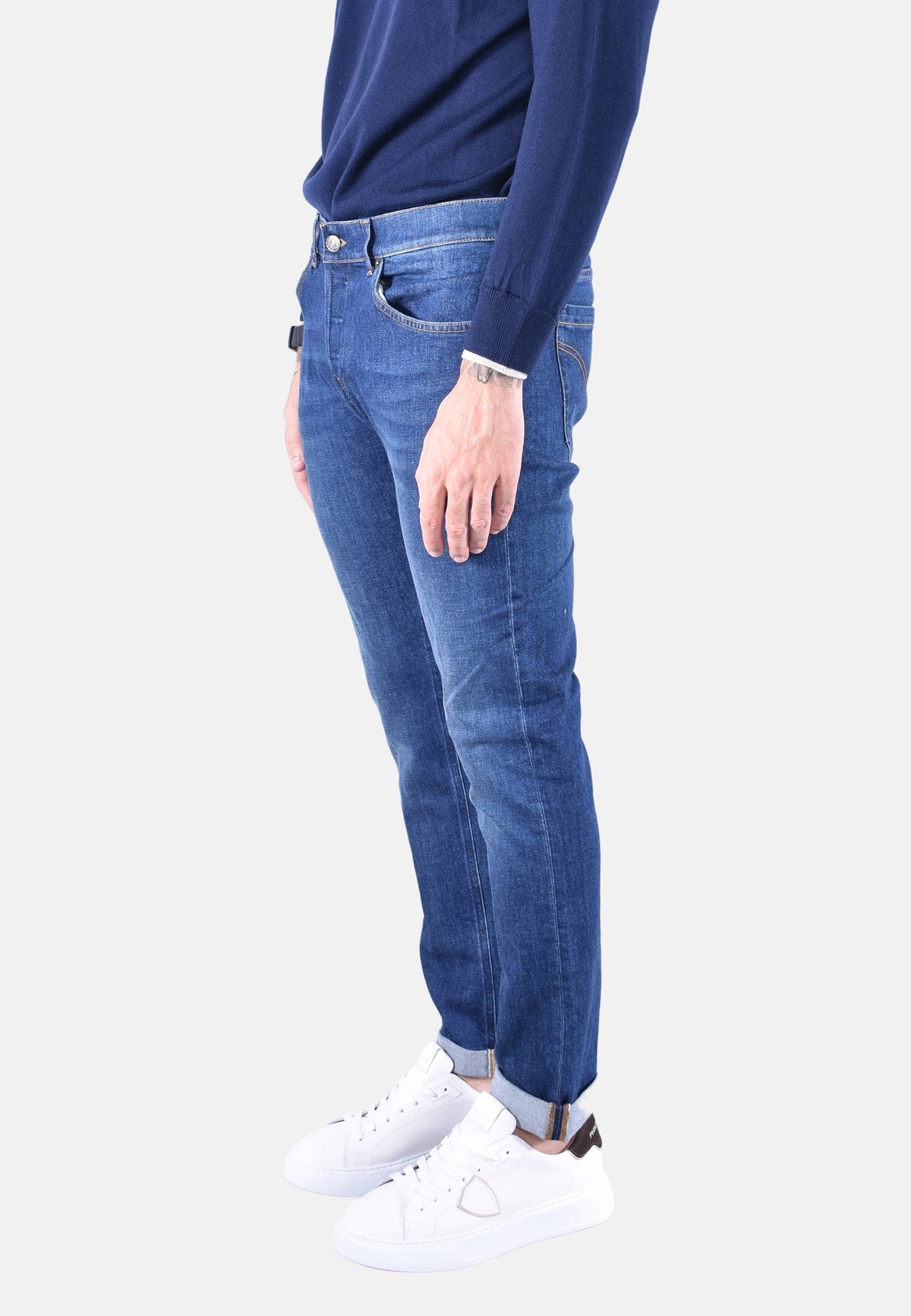 GEORGE SLIM-FIT 5-POCKET JEANS IN BLUE 11OZ STRETCH GOTS DENIM