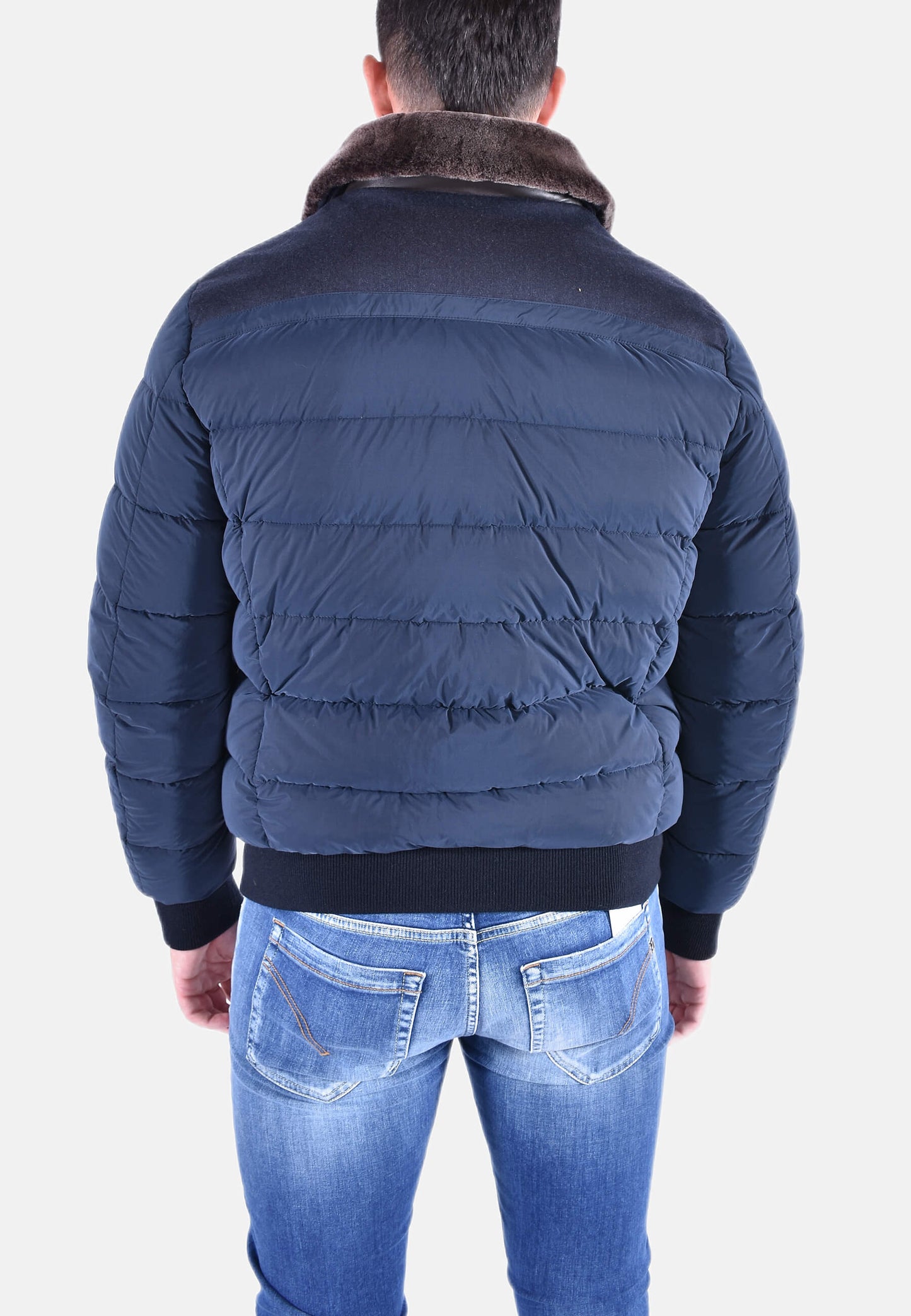 BOMBER IN PIUMA E LANA CON PELO STACCABILE VIANI