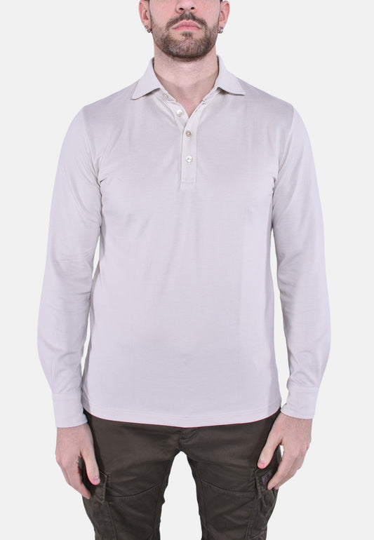 POLO IN COTONE MANICA LUNGA