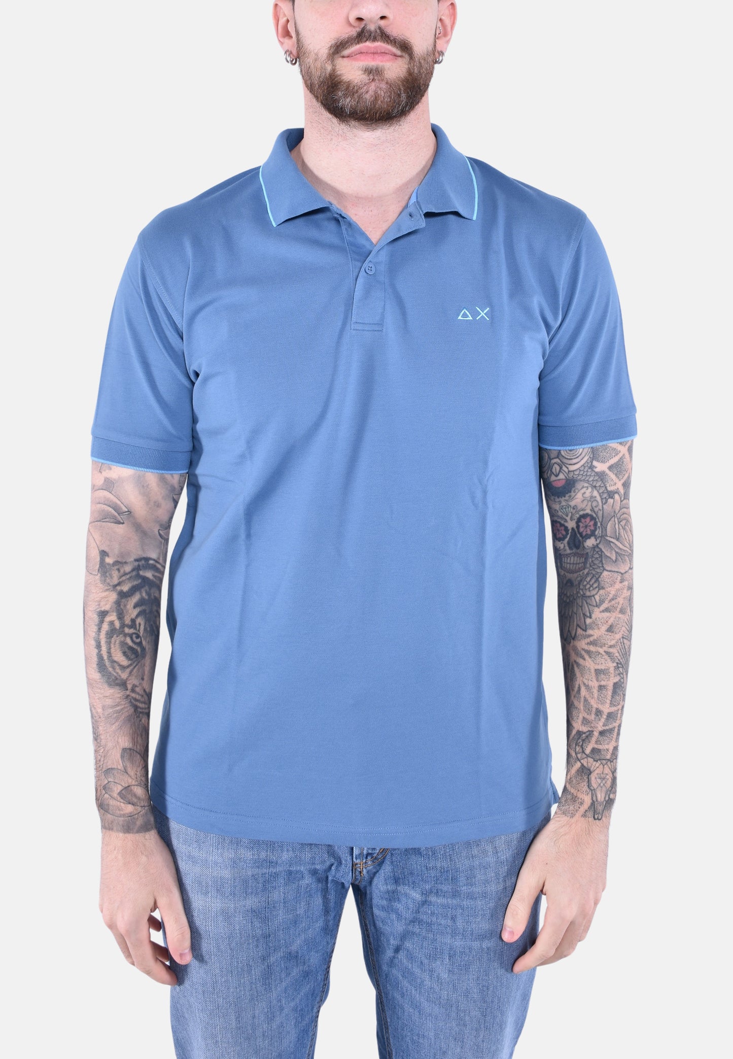 POLO SMALL STRIPES ON COLLAR SHORT SLEEVES