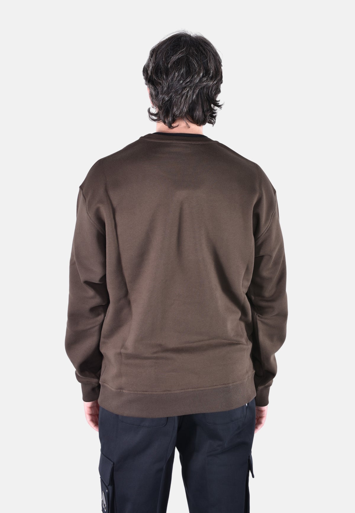 REGULAR-FIT SWEATSHIRT IN CONTRASTING RIBBED FLEECE