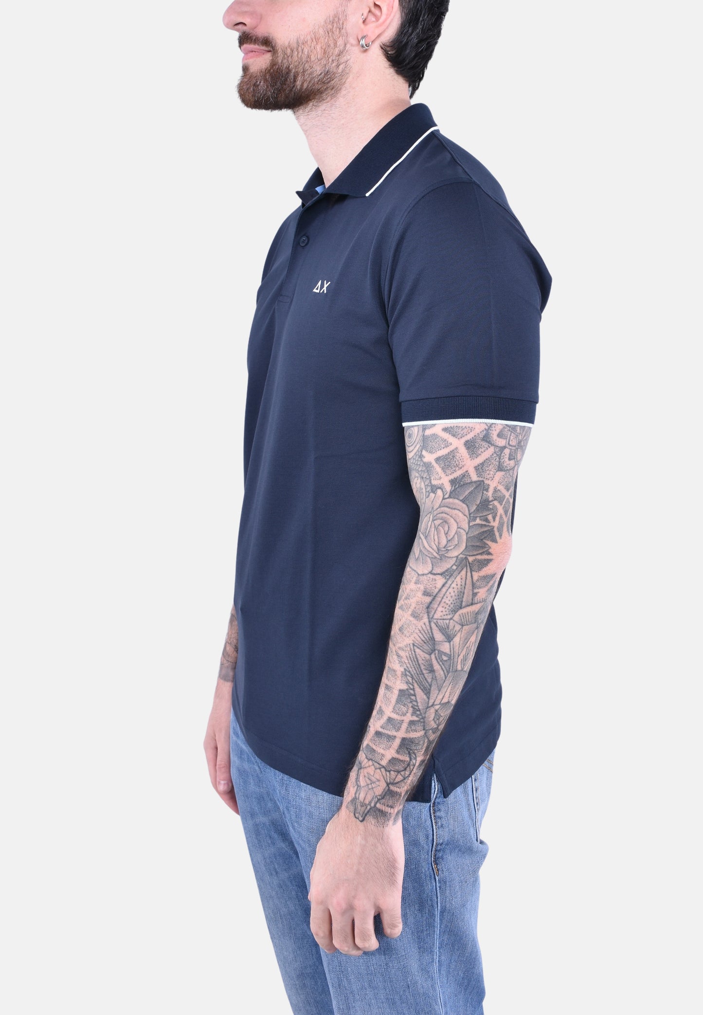 POLO SMALL STRIPES ON COLLAR SHORT SLEEVES