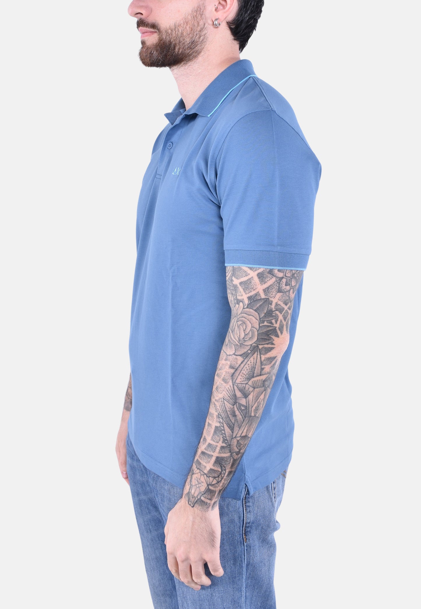 POLO SMALL STRIPES ON COLLAR SHORT SLEEVES