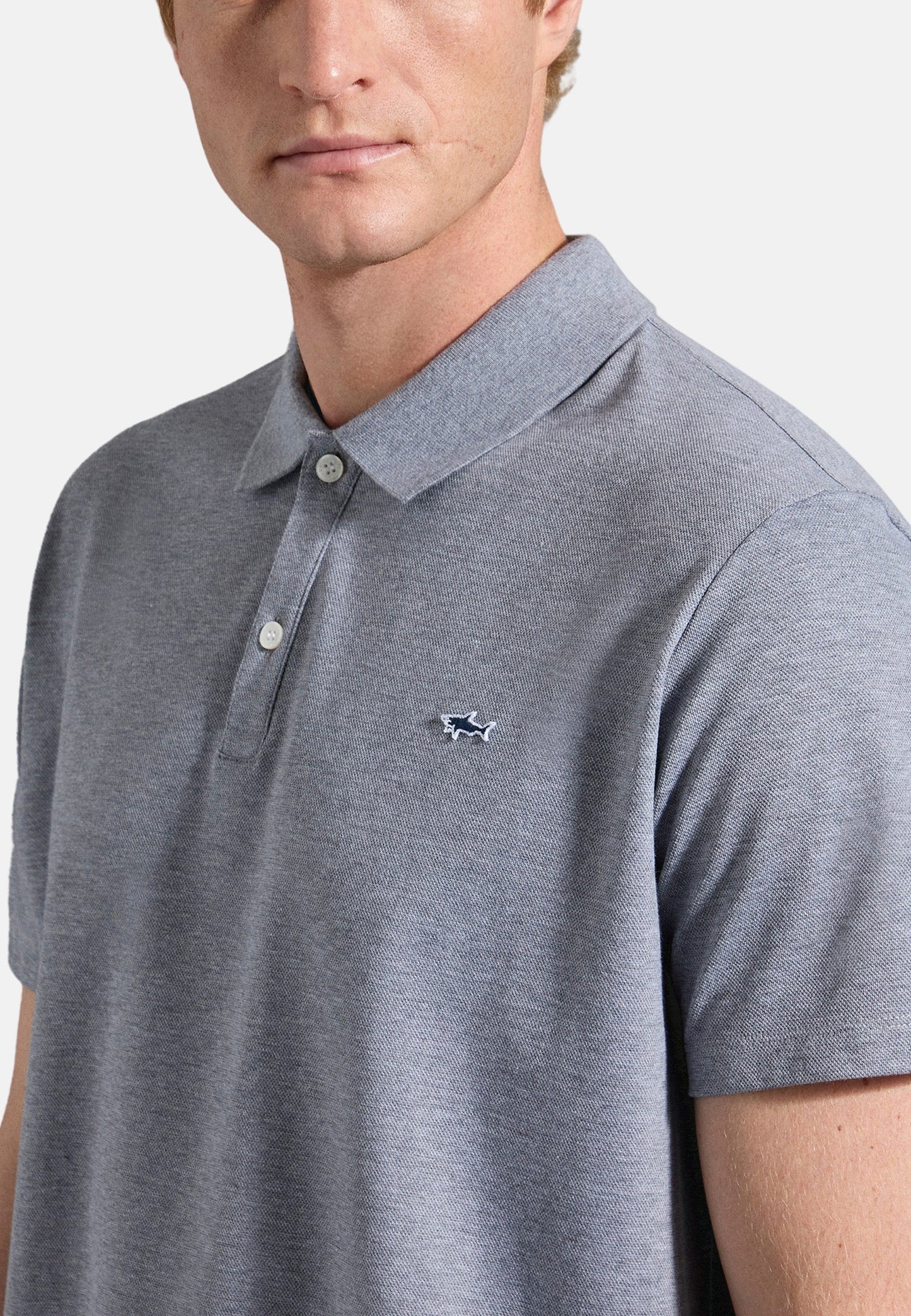 POLO IN COTONE DOUBLE PIQUE CON SHARK