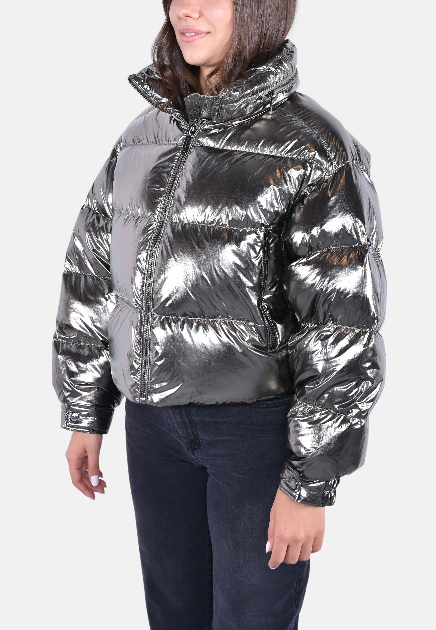 METALLIC SHORT DOWN JACKET