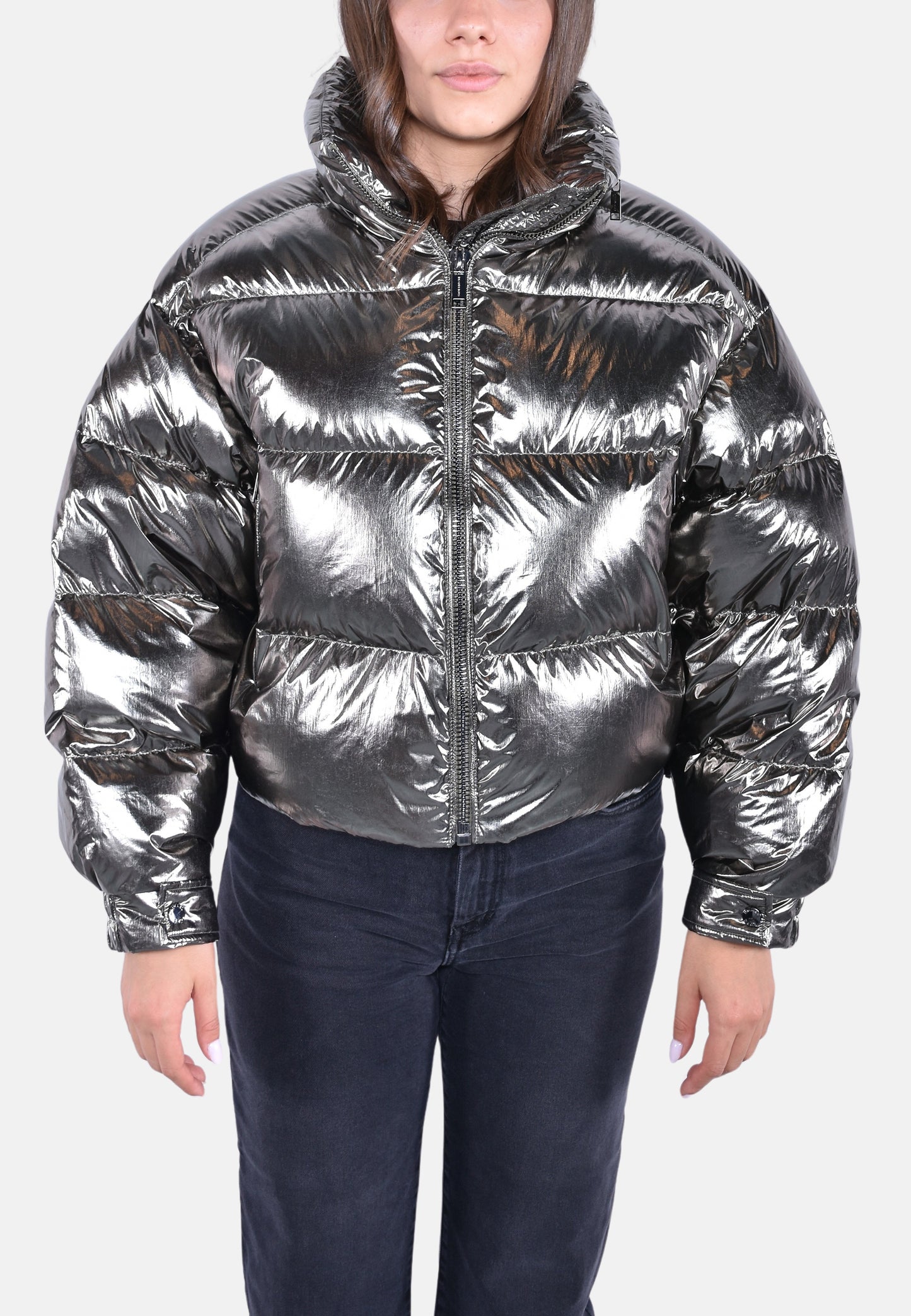 METALLIC SHORT DOWN JACKET