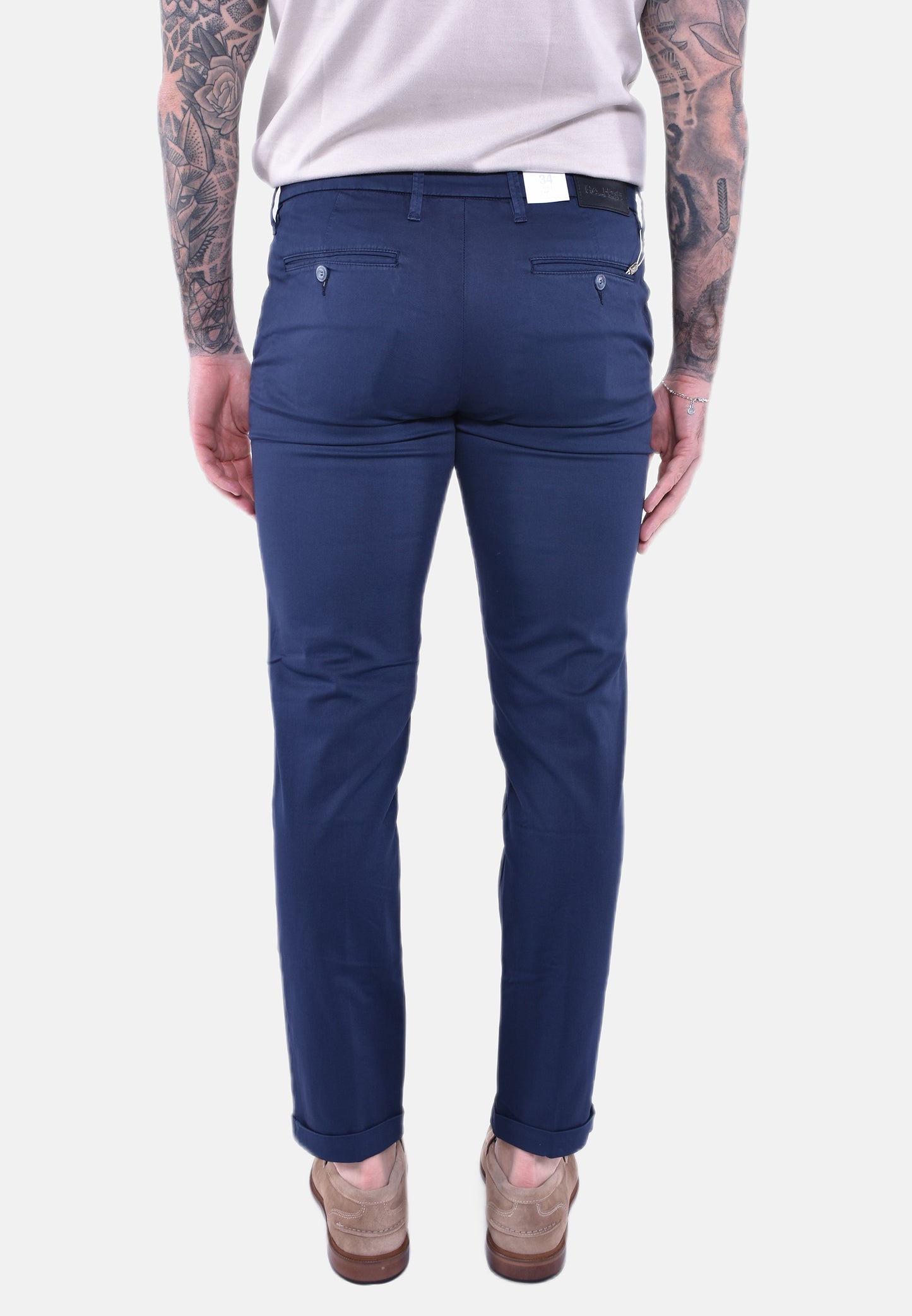 MUCHA TP-003 CHINOS UOMO CON RISVOLTO