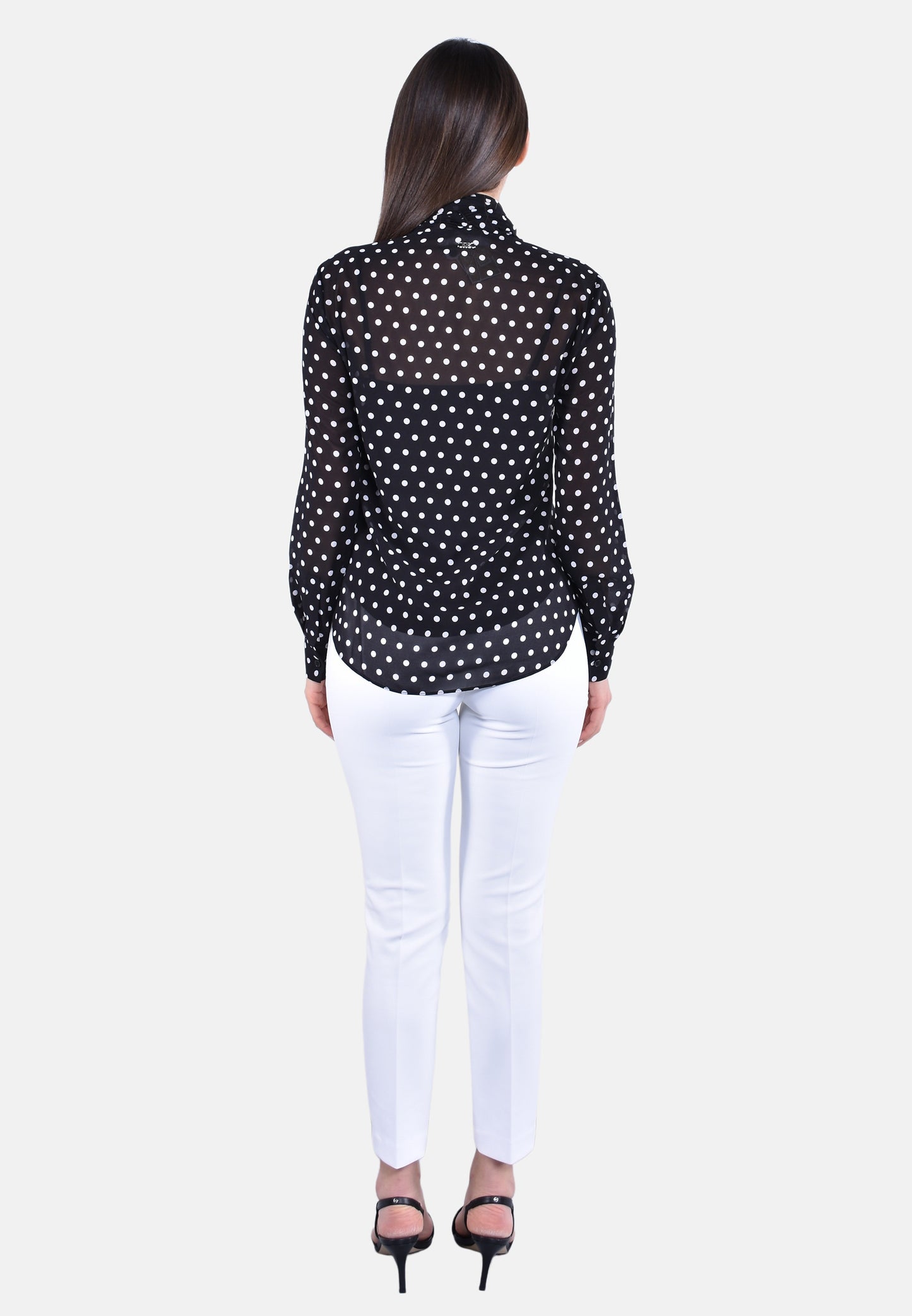DOT PLEAT BOW BLOUSE