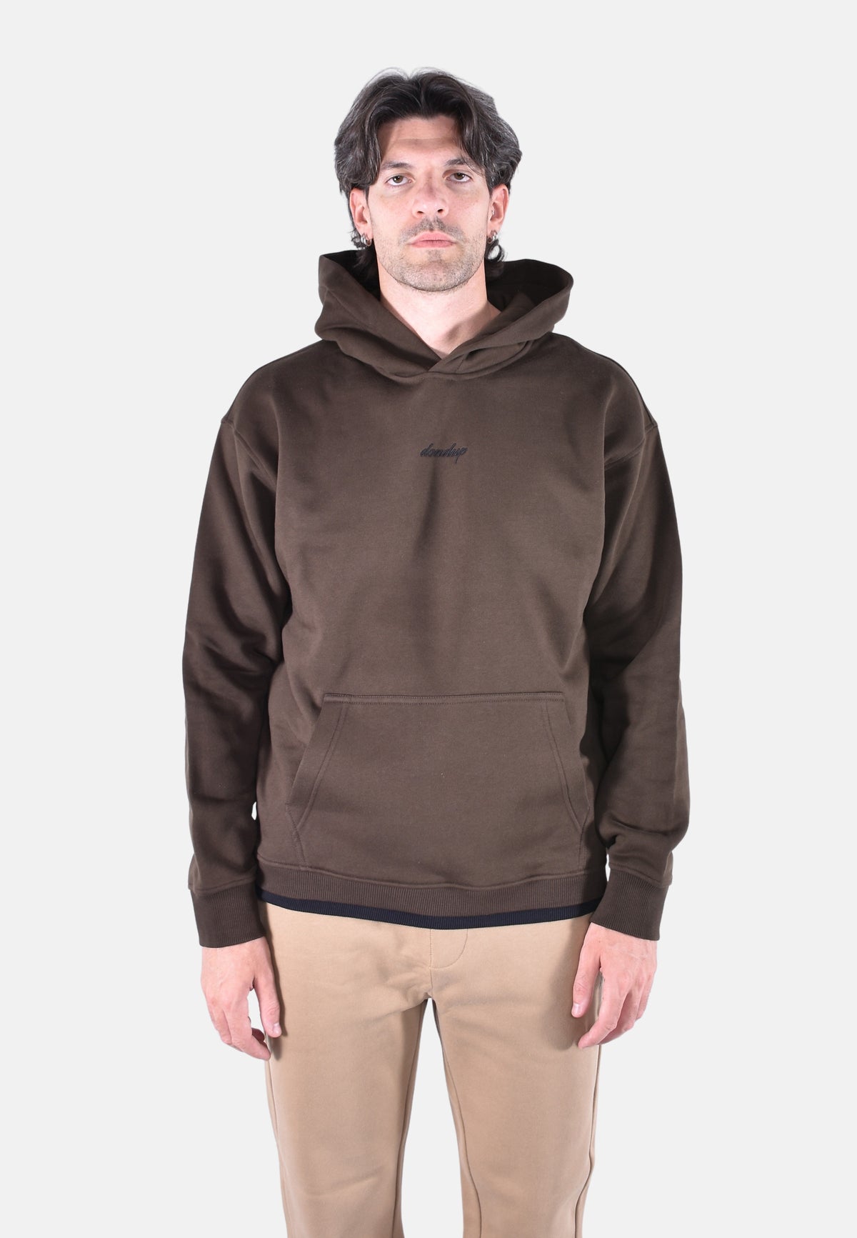 REGULAR-FIT SWEATSHIRT IN CONTRASTING RIBBED FLEECE