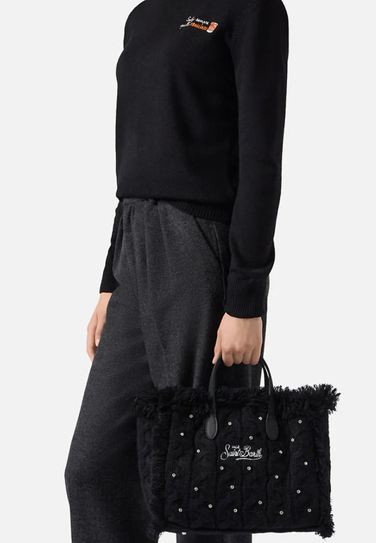 COLETTE WOOL BRAID HAND BAG WITH STRAP