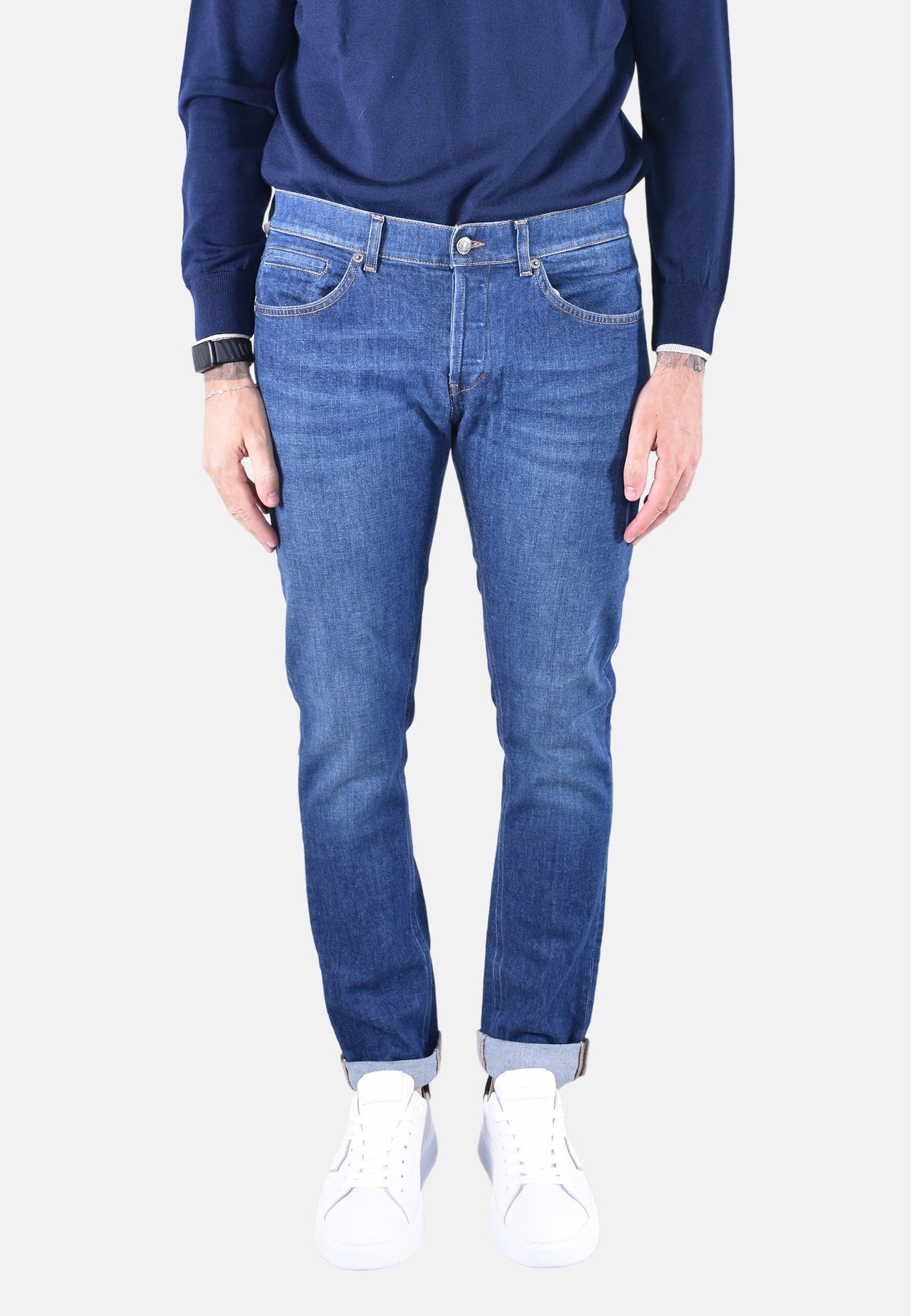GEORGE SLIM-FIT 5-POCKET JEANS IN BLUE 11OZ STRETCH GOTS DENIM