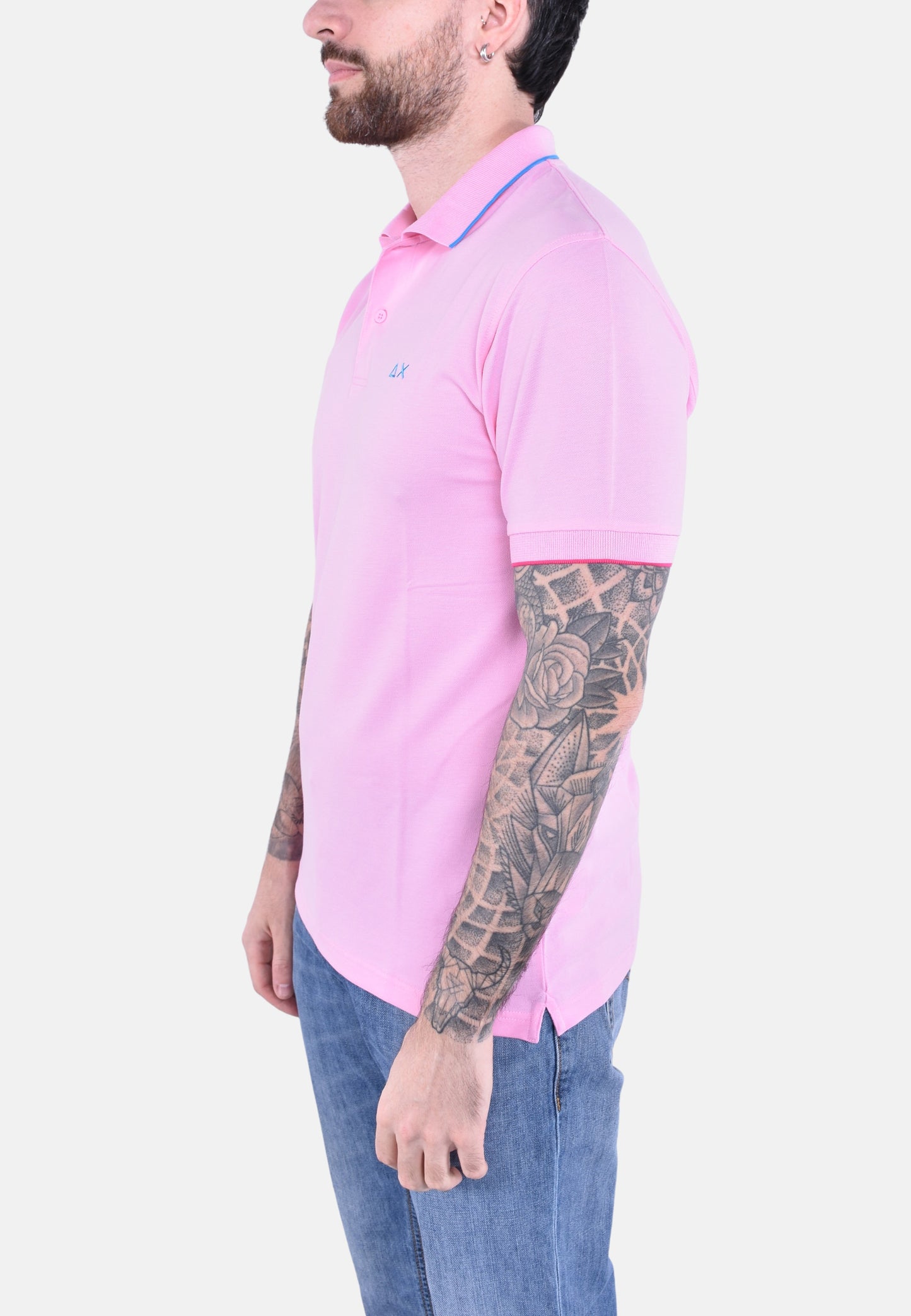POLO SMALL STRIPES ON COLLAR SHORT SLEEVES